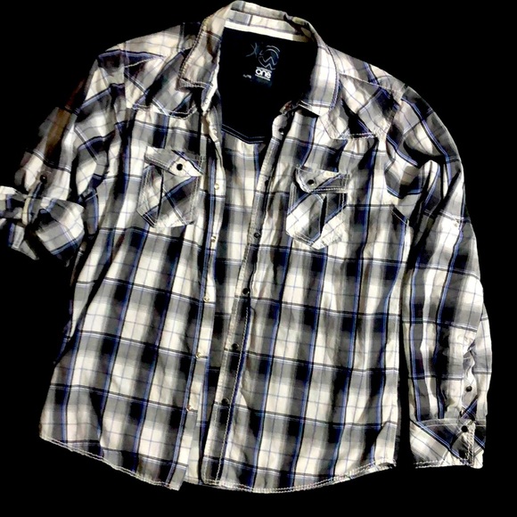 Warehouse one XL mens button up dress shirt with sleeve detail - Picture 1 of 4